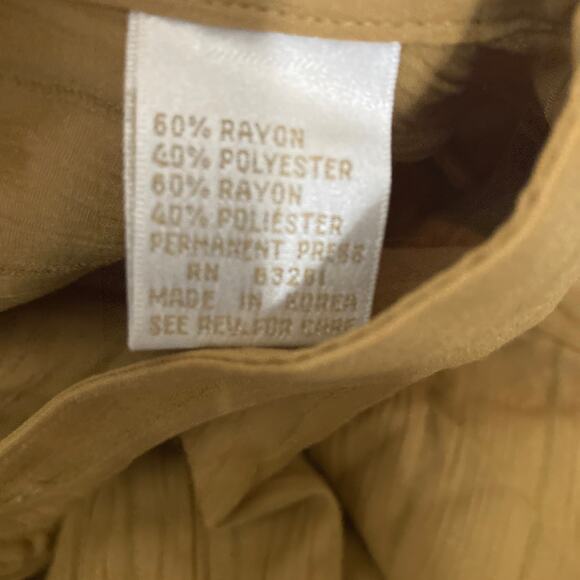 Elliot Shirt Mens Med Gold Button Front 15-15.5 - Picture 5 of 14